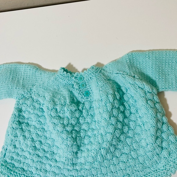 SOLD Craft Fair - Hand knit baby gown mint green - Picture 2 of 4
